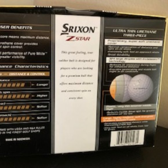 SOLD -❤️ * NWOT - Single Box of SRIXON Z STAR Pure White Golf (3 Balls) - Picture 5 of 6